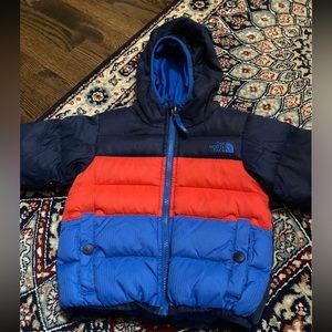 Toddler Boys The North Face Red Blue Reversible Winter Jacket Coat Size 2T